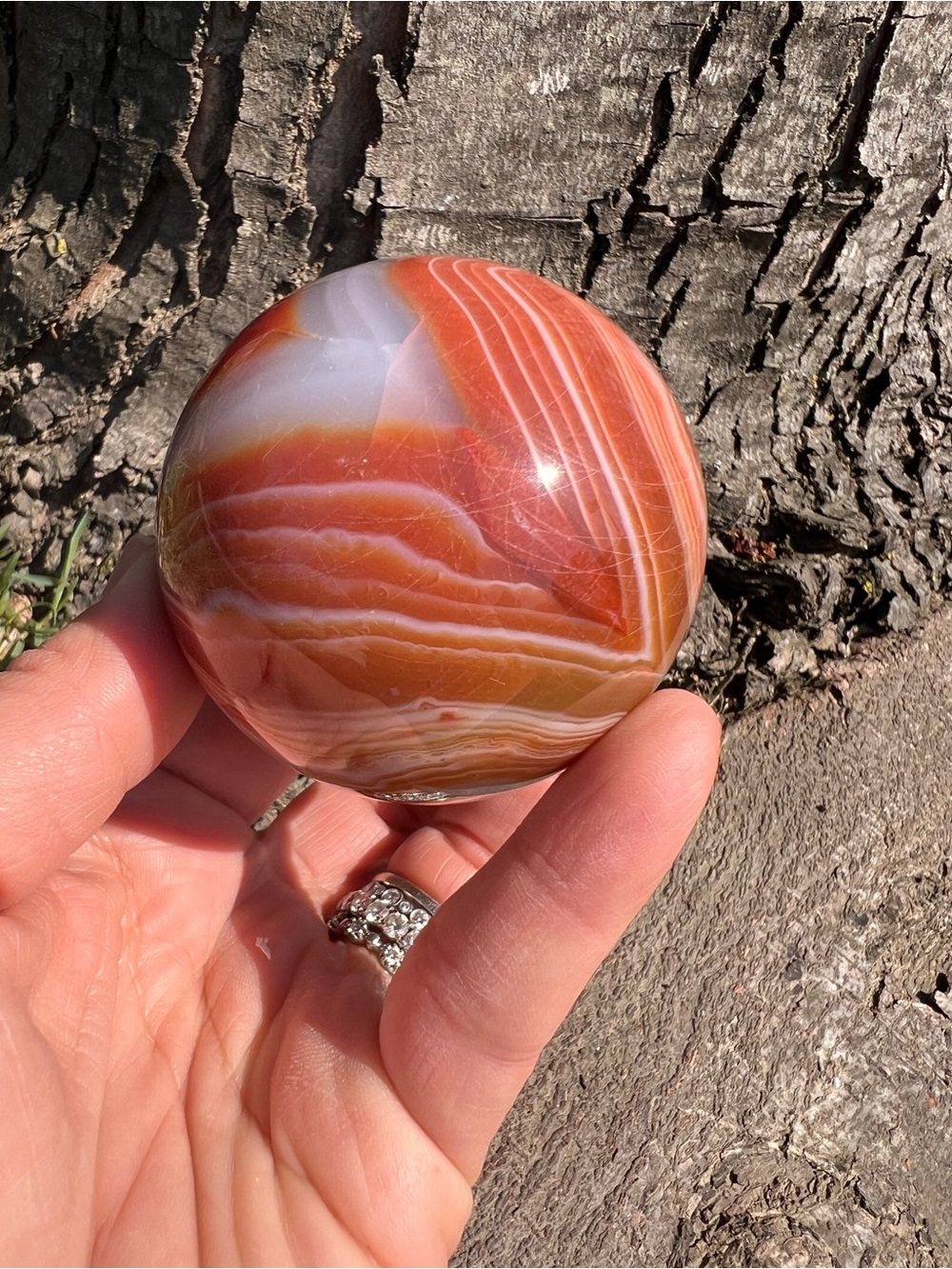 Carnelian (9) sphere | crystal